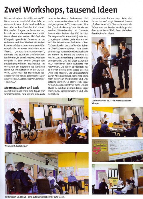 ZWEI WORKSHOPS 1000 IDEEN – Projektbild